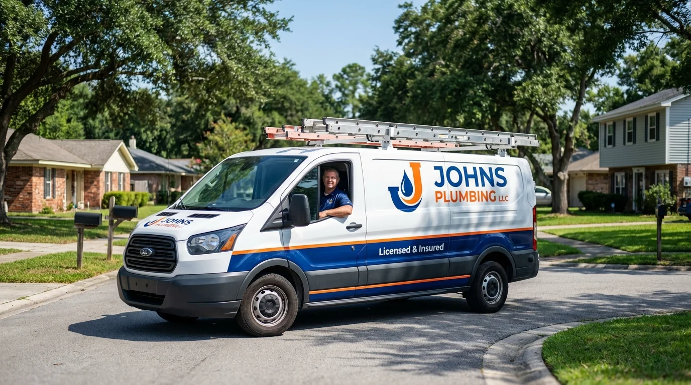 Johns Plumbing LLC service van in South Plainfield, NJ