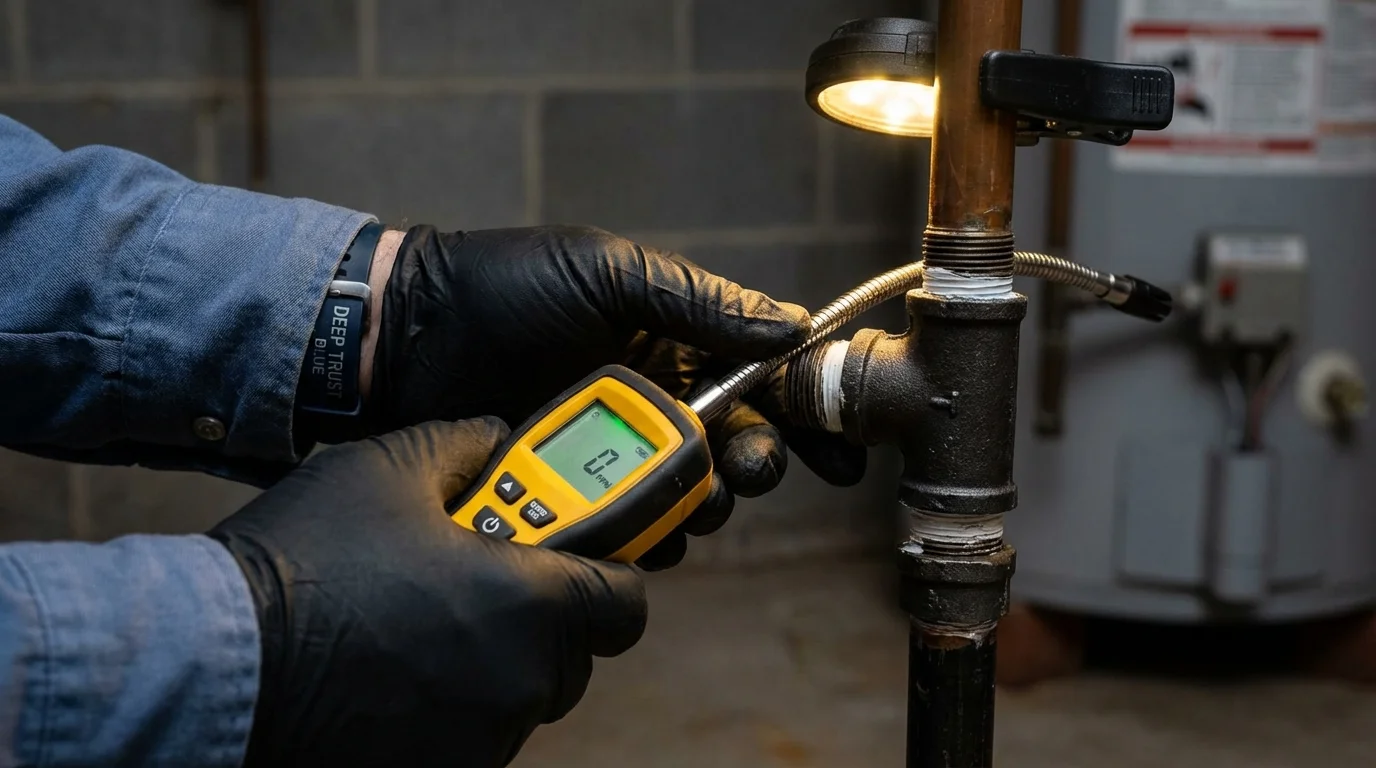 Gas leak detection with electronic sniffer by Johns Plumbing LLC in South Plainfield