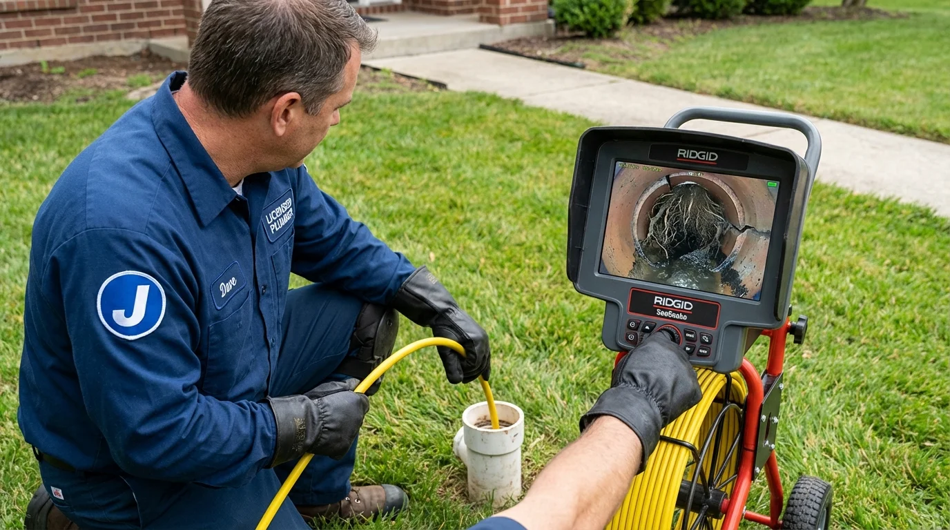 Sewer camera inspection being performed by Johns Plumbing LLC in South Plainfield