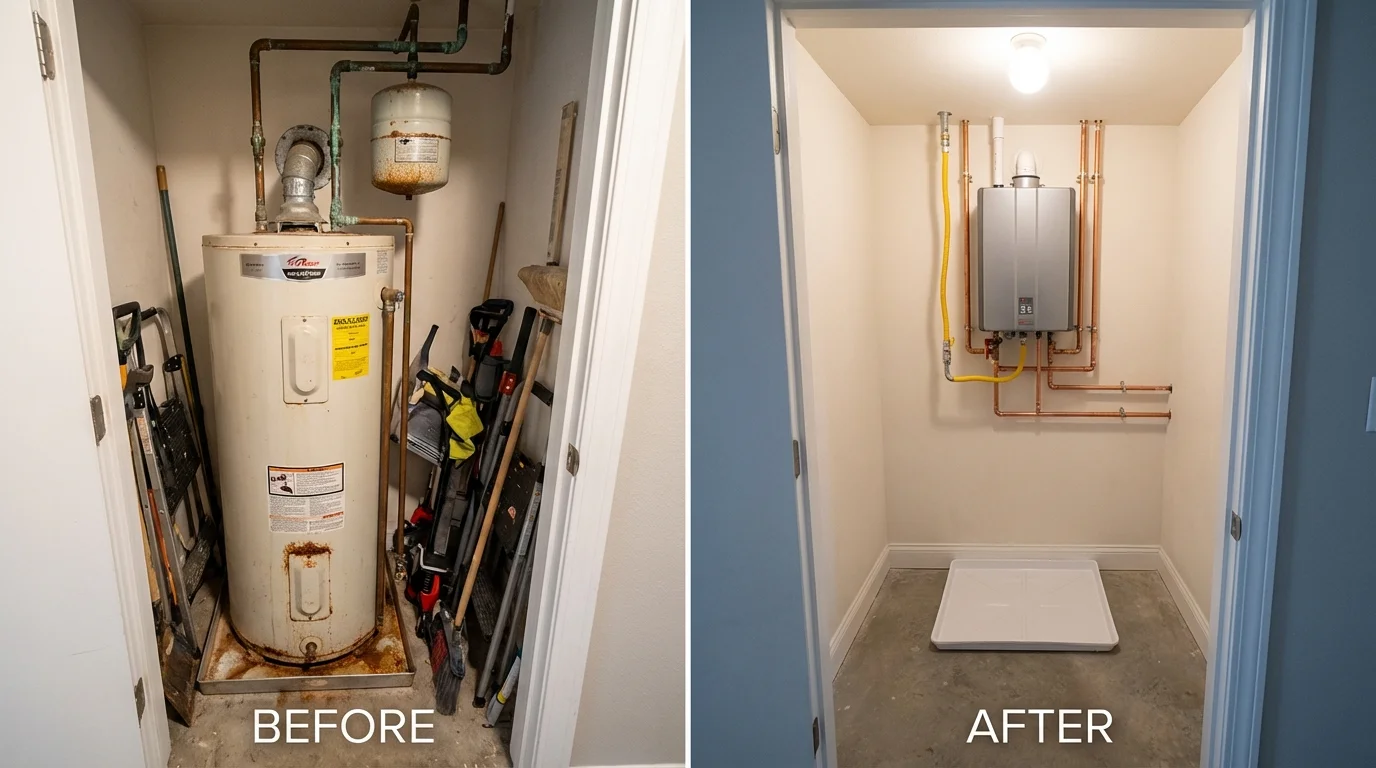 Tank water heater versus wall-mounted tankless unit comparison for South Plainfield, NJ homeowners
